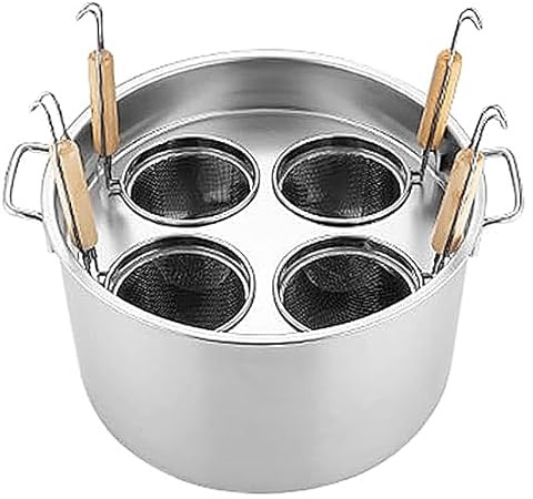 RSBFER Familiengroßer Nudelkocher/Edelstahl-Dämpftopf-Set mit Nudeltopf und Sieb-Dampfkorb zum einfachen Kochen, Dämpfen und Abseihen,4 Holes