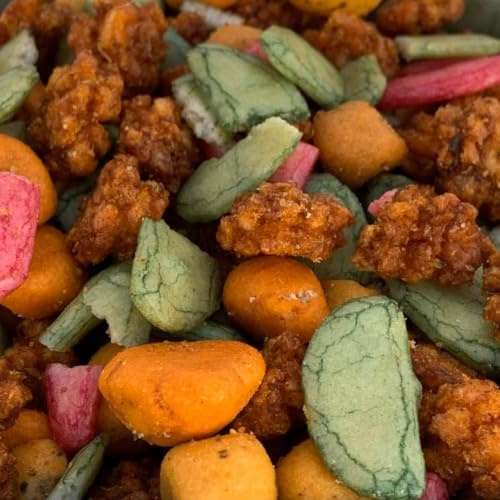 NULTHY Aperitivo Sambahia, Cacahuetes y Galletas de Arroz, 1kg | Snack Crujiente, Mezcla Exquisita, Sabor Intenso
