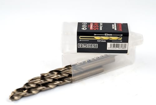 ferrcan Forets pour métal HSS DIN338 M35 5% cobalt Turbomax pour le perçage dans l'acier inoxydable, le fer et autres métaux paquet de 5 pcs. par mesure