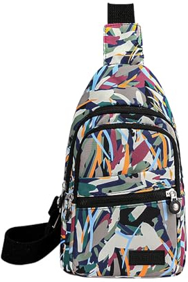 WisePoint Crossbody Sling Bag Nylon Crossbody Bolsas para Mujeres Bolsillo en el Pecho con Correa Ajustable Personalizado Sling Monedero Cruz Body Fanny Pack para Viajes Compras