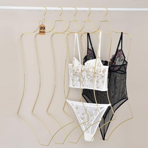 UIZLVEU Kleiderbügel in Körperform, luxuriöser goldfarbener Metalldraht, Badeanzug- und Bikini-Kleiderbügel, Dessous-Aufhänger für Schrank-Organisation, Badeanzug-Kleiderbügel für Kleid, Tank-Top, BH