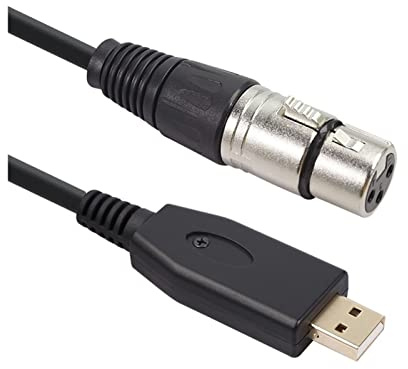 EVURU Cable de micrófono de 2m 3m 5m, USB Macho a XLR Adaptador de Cables de Cable de Cables con convertidor de conversión de micrófono Femenino(5M)