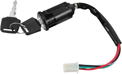 Interruttore di Accensione con Chiave per Atv Scooter 50-250cc | Blocchetto Nero in Plastica e Metallo, Ricambio per Veicoli a Due Ruote, Montaggio Rapido