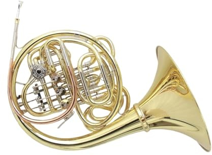 waldhorn instrument Professionelles Doppel-Waldhorn Goldlackiert Waldhorn 4 Klappen