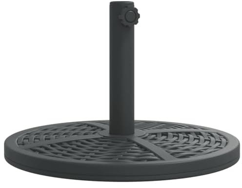 vidaXL Base de Parasol pour mâts Ø38 / 48 mm 12 kg Rond, Base de Parasol, Pied de Parasol de terrasse, Porte-Parasol, Support de Parasol