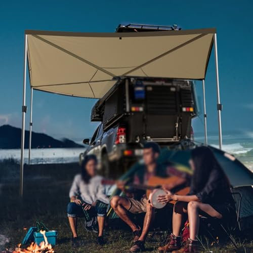 Fordonsmarkis, 270 grader, utdragbar Ripstop UPF50+ sidomarkis på taket, förstärkta gångjärn och stolpar för SUV/lastbil/skåpbil Vattentät bilförtält Solskydd för camping
