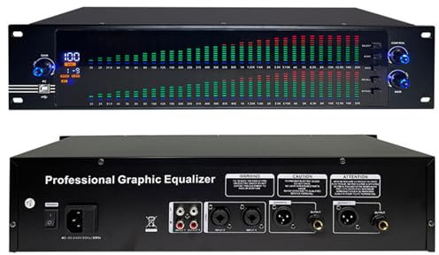 Graphic Equalizer DJ Sound Controller DSP Feedback Eliminator- Professional 31 Band Balanced Effect Controller DJ Digital Mixer Processor Stage for Beginners