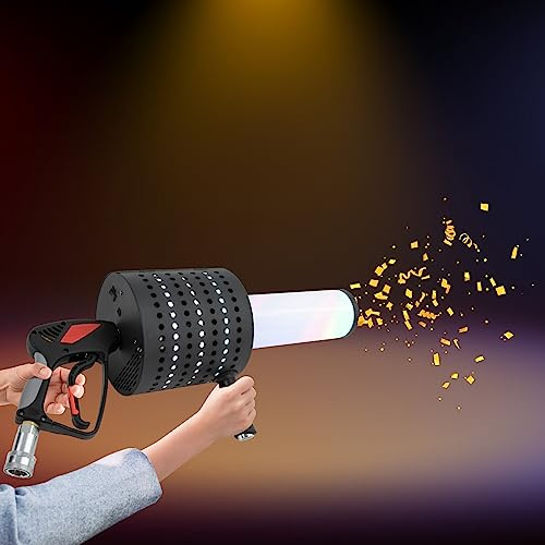 RGB LED CO2 Cannon Jet Smoke Machine, DJ Disco Stage Effect Confetti Spraying Gun Handheld Fog Lights Equipment