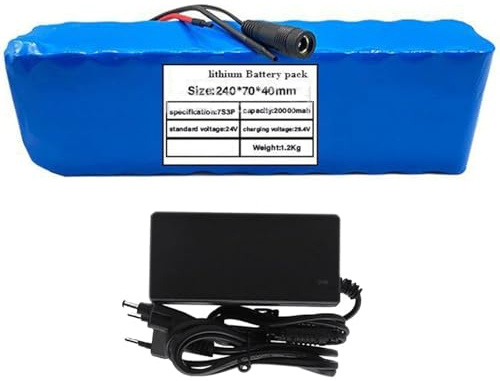 Baterías Litio 24V 20ah 7S3P para Bicicleta eléctrica con Motor ebike, Scooter, Silla de Ruedas, con Cargador 29.4V T