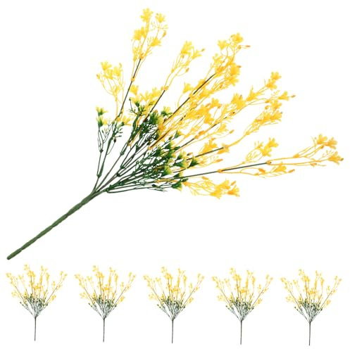 Cabilock 6stücke Kunstblumen Ornamente Für Zuhause Langlebige Kunstpflanzen Aus Hochwertigem Kunststoff Dekorative Wohndekor Blumen Ohne Gießen