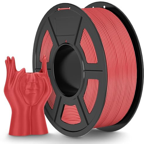 TECBEARS Matte PLA Filament Rot 1KG, High Speed PLA 3D Drucker Filament mit Matter Oberfläche für 0-600 mm/s Hochgeschwindigkeitsdruck, Maßgenauigkeit +/- 0.02mm, 1kg Kartonspule (2.2lbs)