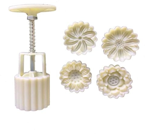 Flower Pattern Press Molds Cookie Stamps Chinese MidAutumn Maker Decorating Tool for Making Cookie