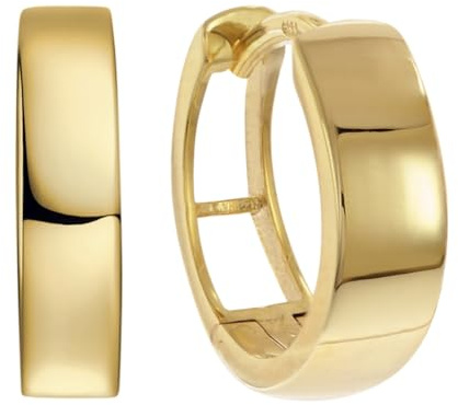 trendor Ohrringe Gold 333/8K Klappcreolen Ø 13 mm 68752 | wunderschöner Ohrschmuck für Damen und Herren, perfekte Geschenkidee und zeitloses Accessoire,