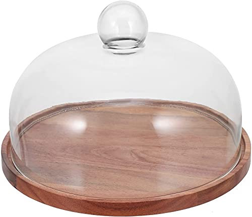 DKRAHRJJ Soporte para Tartas con Tapa en Forma de Cúpula, Soporte para Exhibición de Tartas, Bandeja de Cúpula de Cristal para Servir Pasteles, Bandeja para Servir Postres, Bandeja para Magdalenas, Qu