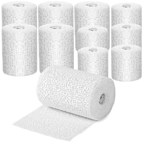Editbar Gipsbinden Set,10 Rollen Gibsbindenden Zum Bastel,7.5cm*2.7m,5cm*2.7m,Gipsbinden Geschenk Gips Binden Abdruck Für handgefertigte, schnelltrocknende Gipsverbände
