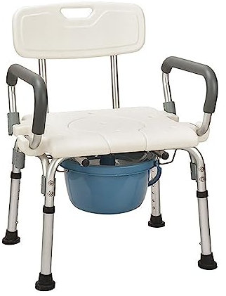 Toilettenstuhl auf Rädern, Duschstuhl mit Rollen, Duschstühle für ältere Menschen, zusammenklappbares Pedal und Schwammkissen, mobile Nachtkommoden für ältere Menschen, Behinderte