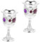 Alipis Lot De 2 Verres À Vin Blanc Avec Calice Et Gobelets Style Médiéval Élégant En Alliage Violet