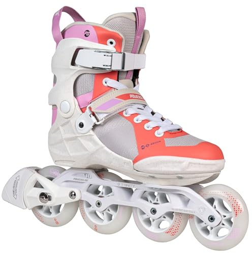Powerslide Phuzion Argon 90 - Patines en línea para mujer, ruedas de 4 x 90 mm, riel de aluminio, sistema Trinity, rodamientos ABEC 9, espuma viscoelástica cómoda
