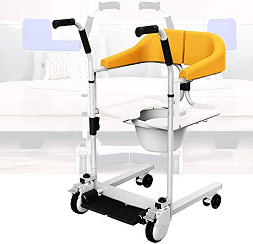 Compact Multifunction Patient Hoist for Elderly - Rear Wheel Foot Brake, Stair Lifting Chair for Nursing Care, Supports 120kg
