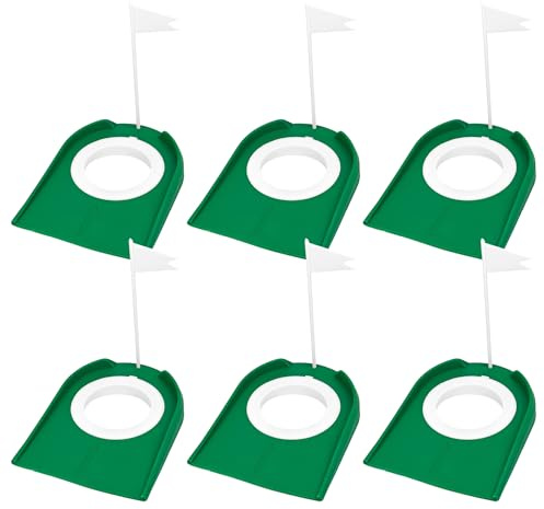 AZKEEGREY 6 Pack Golf Putting Cups, Golf Holes and Flags for Garden | Golf Club Practice Holes for Outdoor Indoor Yard Lawn Training