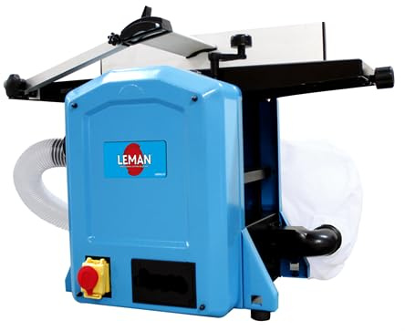 LEMAN - Regruesadora Cepilladora de Madera LODRA210, 210 mm, Motor 1500 W, 2 Cuchillas Reversibles, Sistema de Aspiración Integrado