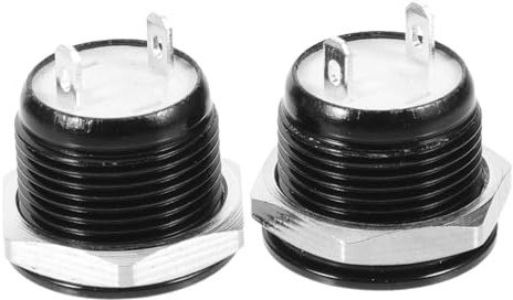 Ipetboom Push Button Switch and Silver Alloy Material 2pcs 12mm Black Metal with Micro-travel Design for Industrial Equipment and Home Appliances