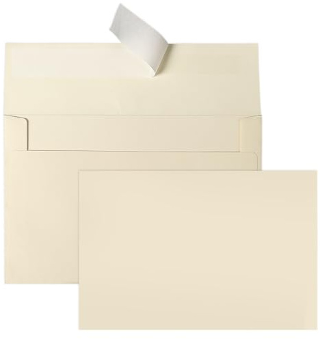 Goefun Ivory Blank Cards and Envelopes 4x6 (Not-Folded), Cream Flat Note Cards 4x6 and A6 Envelopes Self Seal 100 Pack for Wedding, Invitations, DIY Notecards, Birthday & All Occasion
