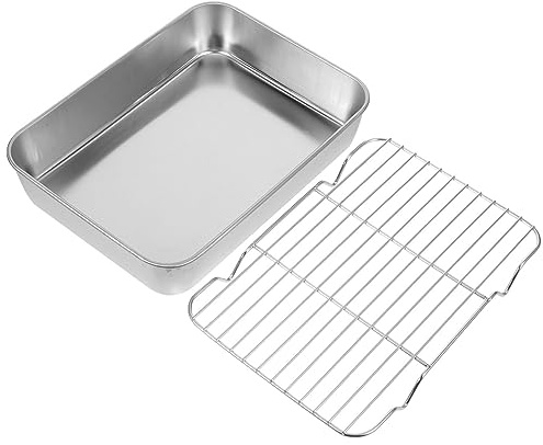 EPIGEIST Piastra Barbecue Portatile in Acciaio Inossidabile con Integrata per Grigliate e Forno Vassoio da Cucina Resistente e Facile da Pulire per e Casa