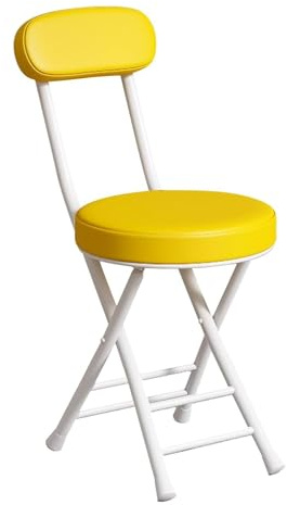 Sedia pieghevole imbottita da 48,3 cm con schienale, sgabello da cucina portatile per adulti, resistente seduta pieghevole con poggiapiedi, supporta fino a 120 kg, comoda e salvaspazio