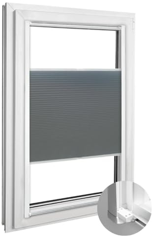 Home-Vision Store Plissé encadré à Coller sur Le Cadre – Collection 27 Couleurs de Tissu Standard et nid d’Abeille – Largeur 30-129 cm Hauteur 150-200 cm – Montage adhésif Rapide et Facile