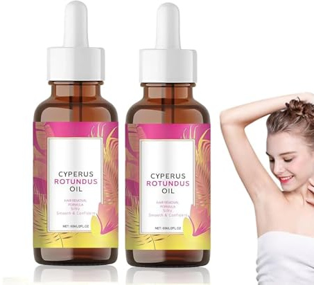 2PCS Cyperus Rotundus Oil for Hair Removal, Inhibits Hair Growth,Gentle Natural Soothing Moisturizing Oil For Soothes Sensitive Skin, Moisturizing, Reduces Ingrown Hairs & Shrinks Pores