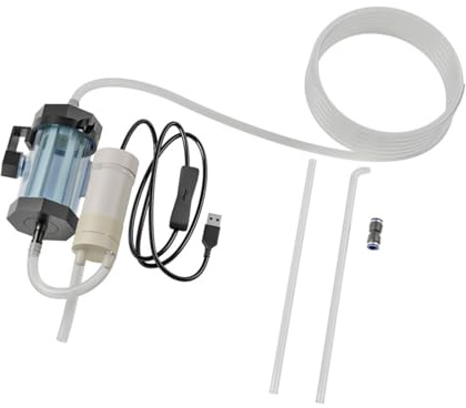 Kelisdi Aspiradoras de acuario con alimentación USB, bomba de sifón, herramienta de limpieza para limpieza eficiente de peceras y eliminación de escombros, aspiradora USB para acuarios
