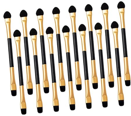 ifundom 15 Pinceles de Sombra de Ojos de Doble Punta, Set Pequeño y Portátil, Materiales Seguros para Maquillaje Profesional y Diario en Belleza y Cuidado Personal
