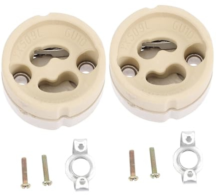 BESPORTBLE 2 Pièces Douille Céramique Gu10 Gz10 Support pour Luminaire | Blanc, Base Haute Performance, Gestion du Câble et Résistance à Chaleur