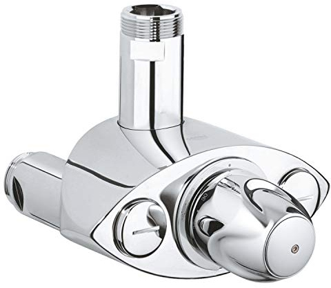 GROHE Grohtherm XL Thermostat-Batterie (Wandmontage, Erleichterung der thermischen Desinfektion, eingebaute Rückflussverhinderer und Schmutzfangsiebe), chrom, 35085000