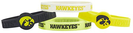 NCAA Iowa Hawkeyes Silicone Bracelets 4-Pack