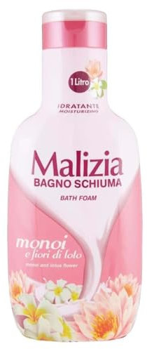 MALIZIA Monoi & Lotusblüte Badeschaum 1000ml - Blumig, Feuchtigkeitsspendend, Parabenfrei