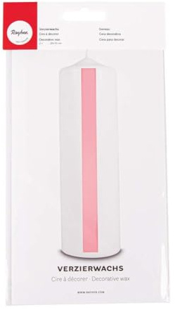 Rayher 3103716 Verzierwachs, rosé, 2 Verzierwachsplatten 20 x 10 cm, Wachsfolie zum Kerzen verzieren, Kerzenwachs, Wachsfolie