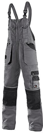 CXS Pantalon de Travail Krystof pour Homme avec Poches genouillères - très Robuste Pantalon de Travail Robuste avec Bretelles Pantalons de Jardin Cargo Salopettes de Travail (56)