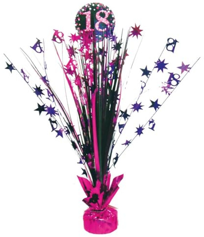 Amscan 9900575 - Tischdekoration 18 Sparkling Celebration - Pink Folie / Papier 45,7 cm, Geburtstag