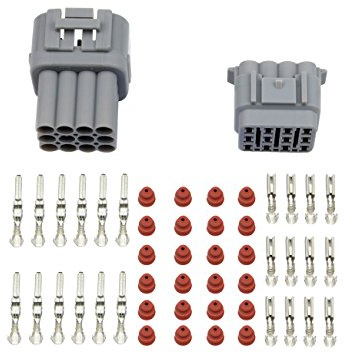 WMYCONGCONG Wasserdichtes elektrisches Kabel 12-poliger Stecker,Passend für 2,2mm Klemmen Draht(10er-Kit)