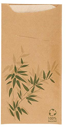 Buste Porta Posate + Tovagliolo Just In Time-Feel Green 80 + 10Pe G/M2 11,2X22,5 Cm Naturale Kraft A Costine - 100 Unità