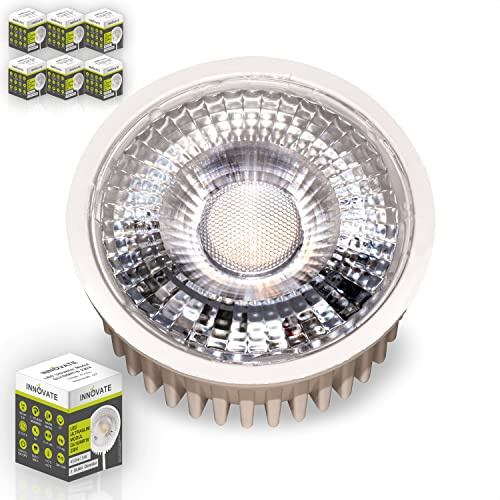 INNOVATE® LED Modul ultra flach dimmbar (22,8mm)| 6 Stk. | 3 Stufen dimmbar auch ohne dimmer | Ersatz für MR16, GU10 Leuchtmittel | warmweiß 3000K | led modul 230v | 5 Watt