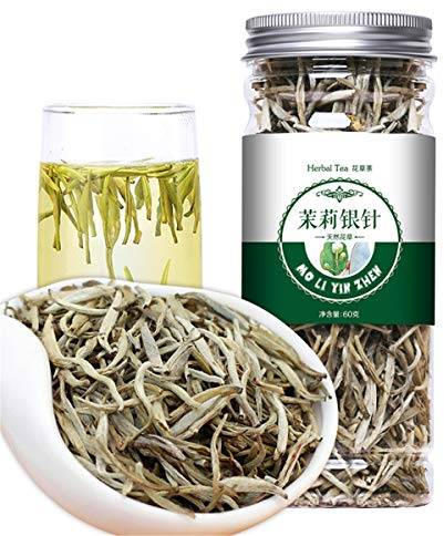 Tisana cinese Frutta Frutta Tè Rosa Tè in scatola Crisantemo di seta dorato In bottiglia Nuovo tè Profumato Assistenza sanitaria Fiori Tè Tè Verde Cibo Verde (60g Jasmine Silver Needle)