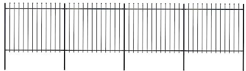vidaXL Recinzione da Giardino con Punta a Lancia in Acciaio 714,5x150 cm Nero