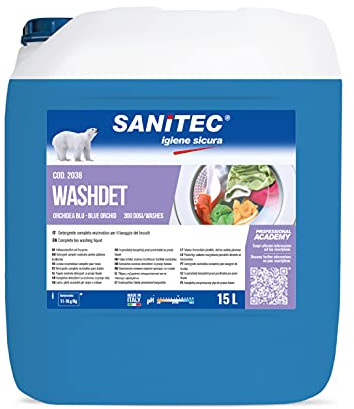 Washdet - Detergente Liquido per Bucato a Mano e in Lavatrice - Bianchi e Colorati - Orchidea Blu - 15,5 kg
