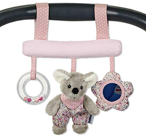 Sterntaler 6602001 Spielzeug zum Aufhängen mit Klettverschluss, Maus Mabel, Inklusive Rassel, Alter: Für Babys ab der Geburt, Rosa/Mehrfarbig
