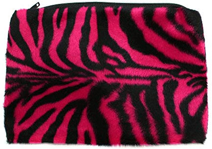Make Up-, Kosmetik-, Schminkbeutel mit Zebramuster in rot/schwarz