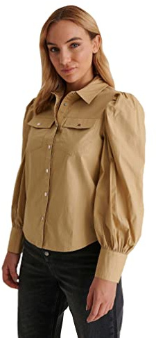 NA-KD Puff Sleeve Shirt Camisa, Verde, 44 para Mujer