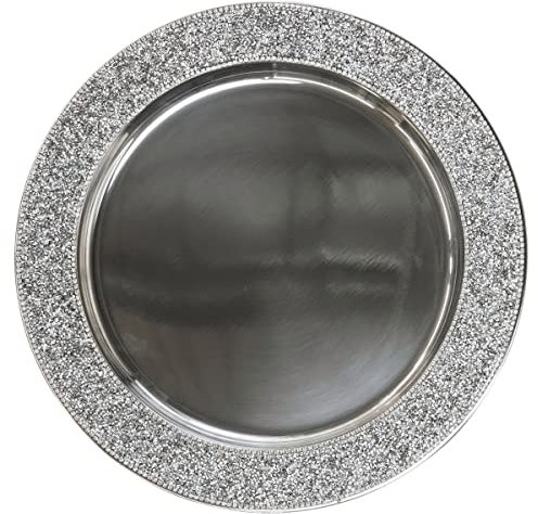 Sparkles Home Luminous Rhinestone Charger Plate - Silver